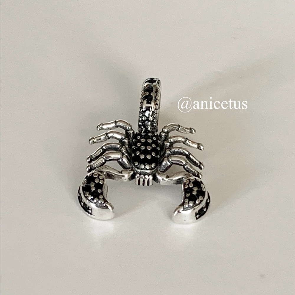 NWOT Scorpio S925 Sterling Silver Black CZ Charm